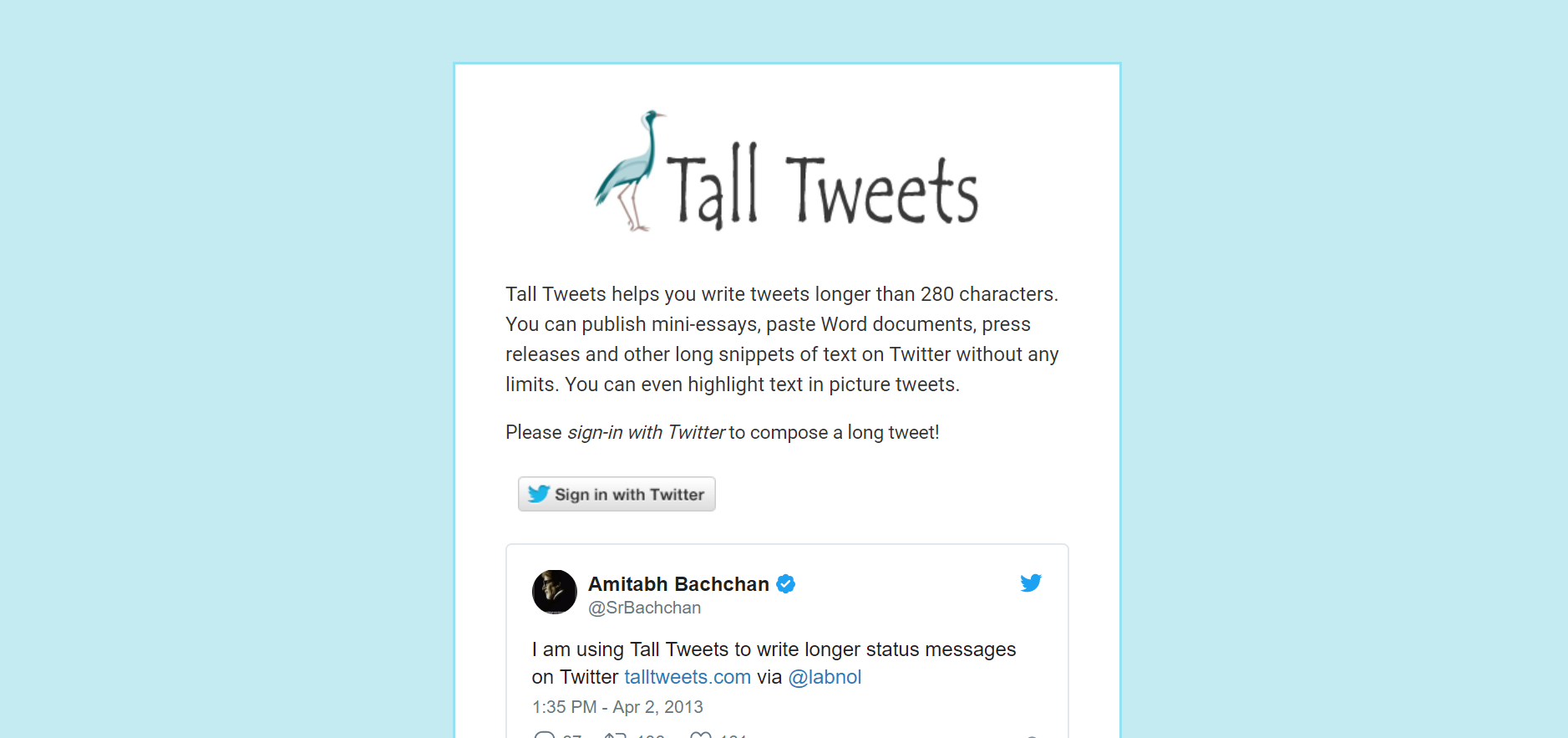 tall tweets
